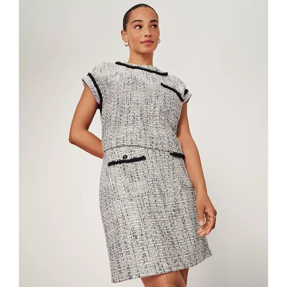 Ann Taylor LOFT Tweed Flap Pocket Skirt 6 - Picture 1 of 1